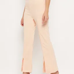 Madame Beige Polyester Boot-Leg Solid Trouser image 3