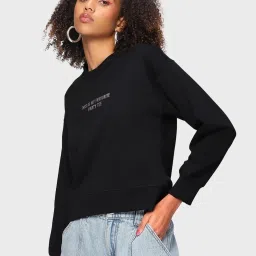 Bewakoof Black Graphic Oversized Sweatshirt image 3