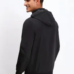 Allen Solly Black Regular Fit Hooded Jacket image 2