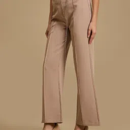 Kazo Beige Plain Trousers image 3