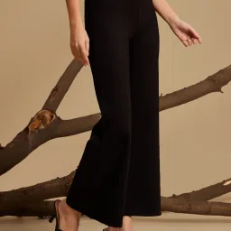 KAZO Black Viscose Solid Jeggings image 3