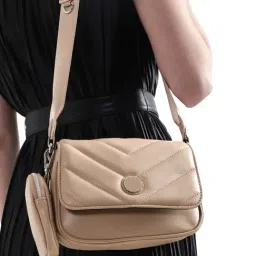 Kendall + Kylie Beige Medium Cross Body Bag-image-25