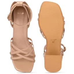 Styli Women's Beige Ankle Strap Sandals image 4
