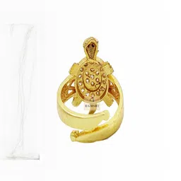 R G MART Unisex Gold-Plated Zircon Studded Finger Ring image 3