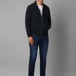 Louis Philippe Black Cotton Regular Fit Jacket image 5
