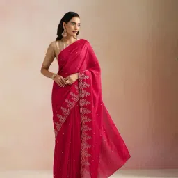 true Browns Pink Saree-image-48