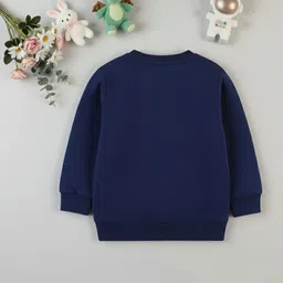 YK Navy Blue Long Sleeve Printed Kids Sweaters image 3