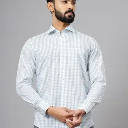 JadeBlue White Cotton Slim Fit Checked Shirt-picture-31