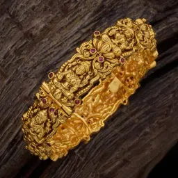 Kushal's Fashion Jewellery Ruby Gold Polished Antique Bangle for Women-picture-24