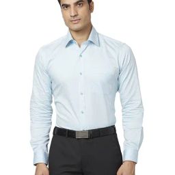 Raymond Blue Cotton Classic Fit Printed Shirts-picture-32