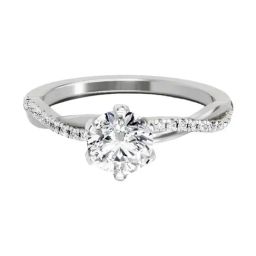 Sparkles White Gold Lab Grown 25 Diamond 0.9ct 14KT Twisted Ring For Women-picture-0