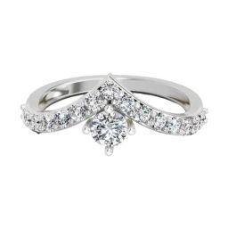 Sparkles White Gold Lab Grown 16 Diamond 0.78ct 14KT Twist Ring For Women-picture-36