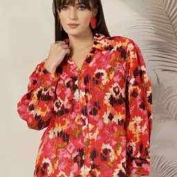 Melon By plusS Red Cotton Printed Shirt-image-28