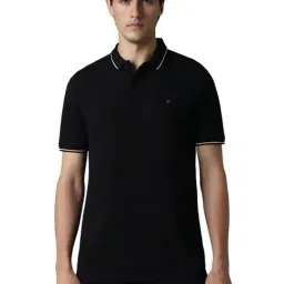 Louis Philippe Black Cotton Slim Fit Polo T-Shirt-picture-20