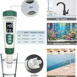 kerro by mxrady KERRO 5-in-1 PH Meter for PH, TDS, Salinity, Temperature & EC Tester with Rechargeable Battery image 5