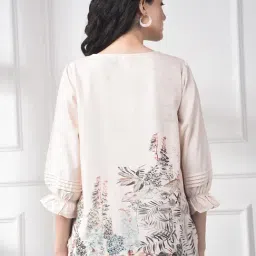 Crimsoune Club Ivory Cotton Printed Top image 2