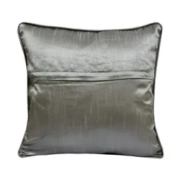 INDHOME LIFE Grey Set Of 3 Embroidered Velvet Square Cushion Covers image 3