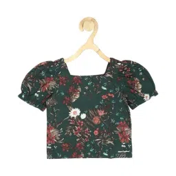 Peter England Kids Green Cotton Floral Print Top-picture-17
