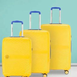 Nasher Miles CSK Bruges Hard-Sided Polypropylene Luggage Set of 3 Yellow Trolley Bags(55,65&75Cm)-picture-27