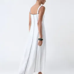 LOV by Westside White Striped A-Line Dress image 2