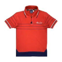 Cavio Kids Maroon Cotton Striped Polo T-Shirt-picture-11