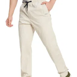 Octave Cream Cotton Regular Fit Trackpants image 3