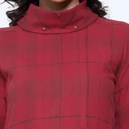 Akkriti By Pantaloons Red Regular Fit Checks Dress image 5