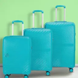 Nasher Miles Bruges Hard-Sided Polypropylene Luggage Set of 3 Teal Trolley Bags (55, 65 & 75 cm)-image-6