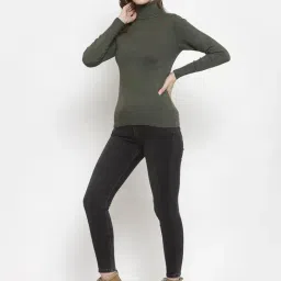 Mafadeny Dark Green Regular Fit Pullover image 5