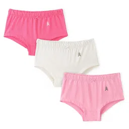 Pine Kids Cotton Lycra Hipsters Pack Of 3 - Pink & White-image-8