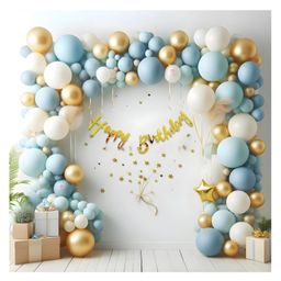 Bubble Trouble 46 Pc Birthday Decoration item Birthday Foil Metallic Pastel Balloons| birthday decoration items| birthday balloon decoration set (Gold)-picture-39