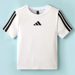 Adidas Kids Knit Half Sleeves T-Shirt With Logo Print - White-picture-28