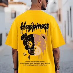 AUSK Men Printed Drop-Shoulder Sleeves Oversized T-shirt-picture-46