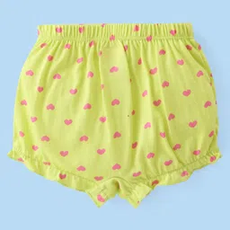 Babyhug 100% Cotton Knit Heart & Fruity Printed Bloomers Pack of 3 - Multicolour image 3