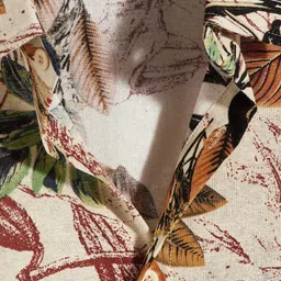 tior Woven Half Sleeves Leaves Printed Shirt - Cream image 4