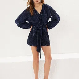Trendyol Women V-Neck Solid Jumpsuit with Long Sleeves-image-19