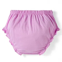 Babyhug Single Jersey Knit Sleeveless Solid Frock With Bloomer - Lilac image 5