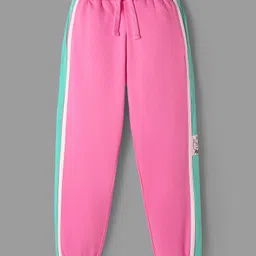 Ollington St. Disney Single Jersey Knit Drop Shoulder Half Sleeves Oversized T-Shirt & Lounge Pant Set with Marie Graphics & Badge Detailing - Pink & White image 5