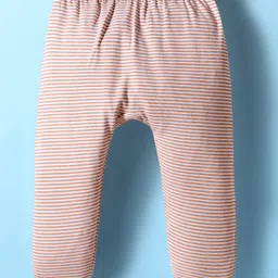 kookie kids india Kookie Kids Interlock Knit Bootie Leggings with Stripes Nature & Animal Print Pack of 3 - White & Light Brown image 5