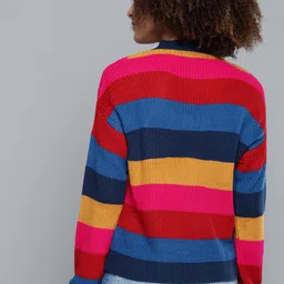 Kook N Keech Women Multicoloured Striped Pullover image 4