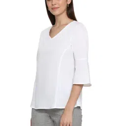Mode by Red Tape White V Neck Top image 4
