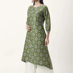 Rangmanch by Pantaloons Green Printed High Low Kurta image 3