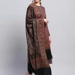 Monte Carlo Women's Multi Color Winter Self Design Shawl image 3