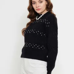 MADAME Black Embellished Sweater image 3