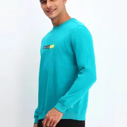 Allen Solly Blue Cotton Regular Fit Logo Printed Sweatshirt image 3