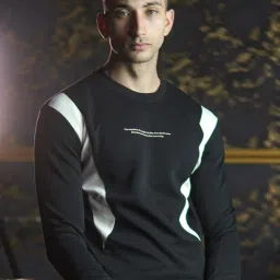 Odette Franco Black Cotton Jersey Patterned Sweatshirt image 3