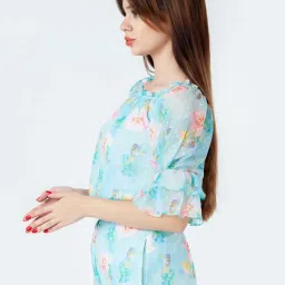 Zink London Blue Printed Top image 3