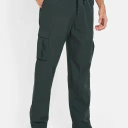 Octave Teal Cotton Regular Fit Trackpants image 3