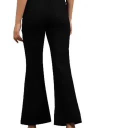 Kotty Black Cotton Lycra Solid Jeans image 2