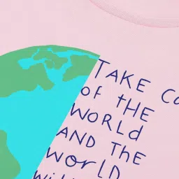 Kidsville Pink & Blue Cotton Printed T-Shirt image 3